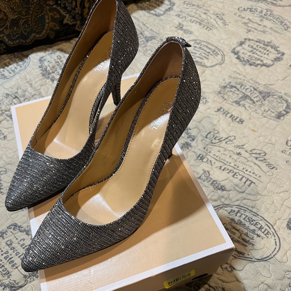 Michael Kors shimmering silver heel 7